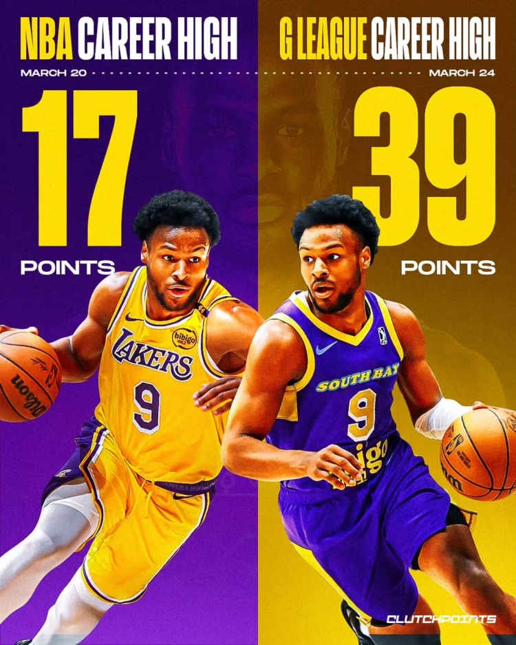  在進(jìn)步！布朗尼一周內(nèi)先后創(chuàng)下個(gè)人NBA和G聯(lián)盟單場(chǎng)得分新紀(jì)錄