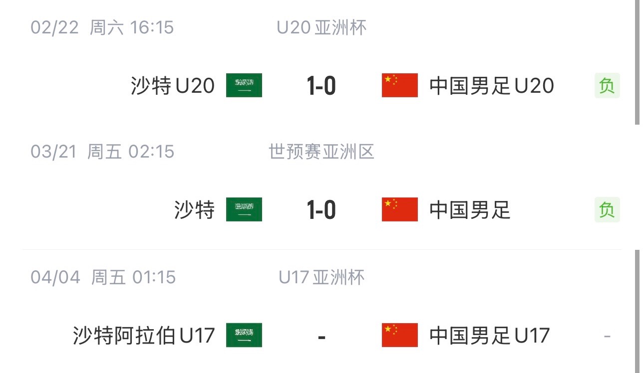  國字號三遇沙特！國少U17亞洲杯首戰(zhàn)對陣沙特，此前國足&國青均負(fù)