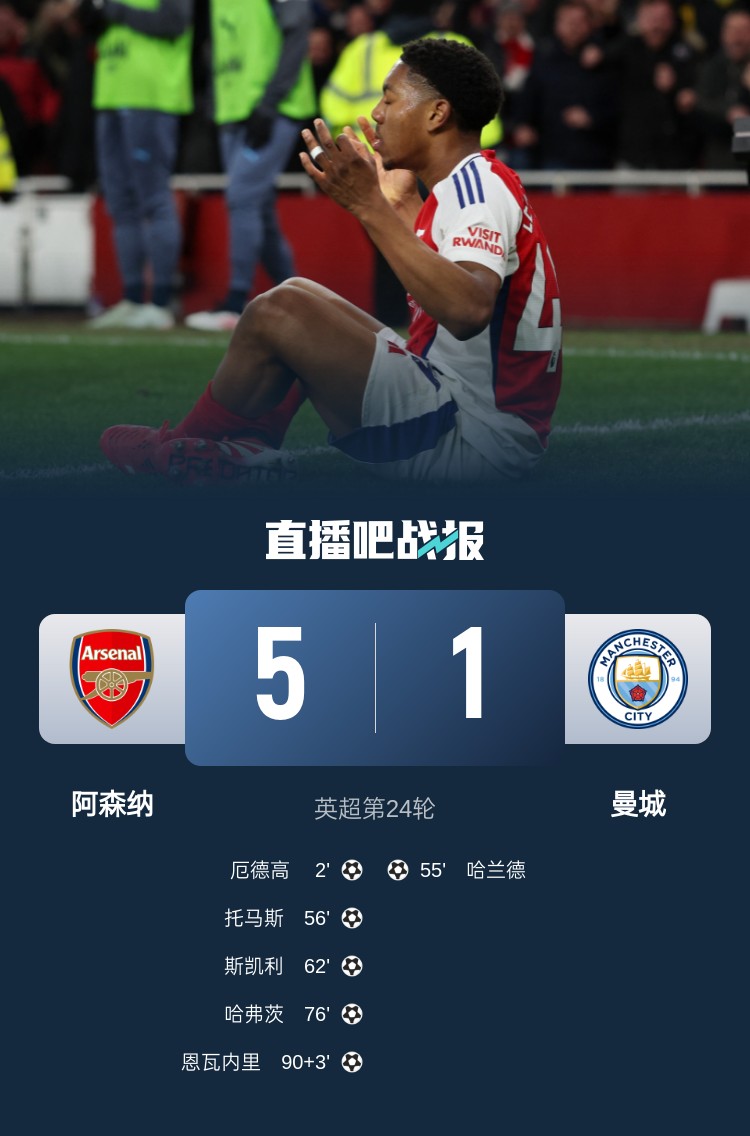  硬氣槍手無畏強(qiáng)敵！阿森納本賽季5-1碾壓曼城，3-0完勝皇馬