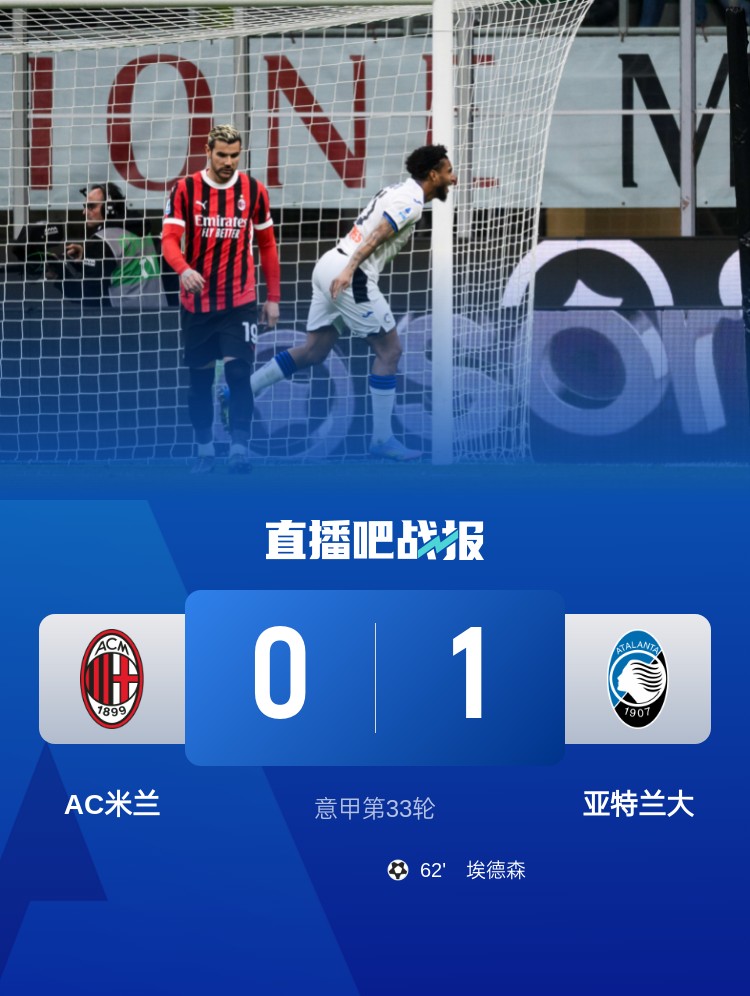  米蘭雙雄本輪均0-1輸球，周中意杯半決賽次回合再對(duì)決