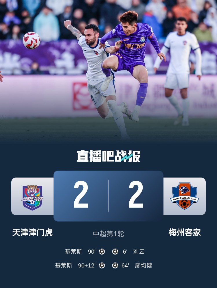  和風(fēng)勁吹！今日下午中超4場比賽全部以平局收場
